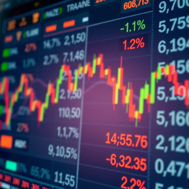Chart displaying fluctuating currency exchange rates used for forex trading analysis