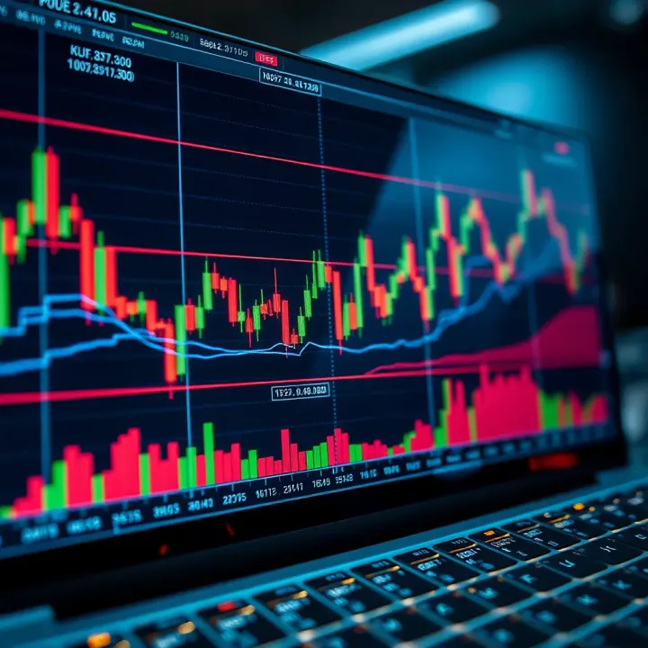 Graph displaying currency pair fluctuations on a forex trading platform