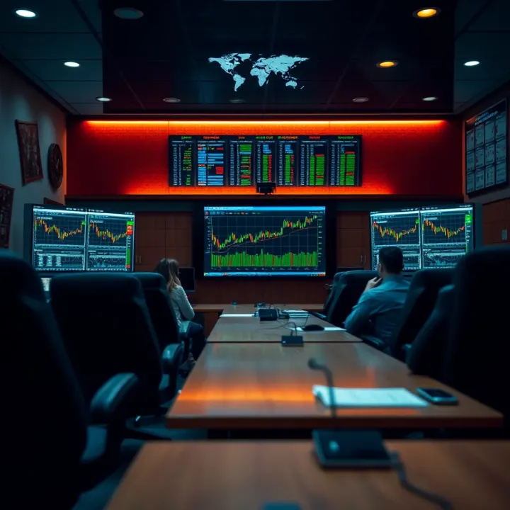 Forex Trading Education Setting in Johannesburg Classroom environment with charts and forex trading screens in Johannesburg