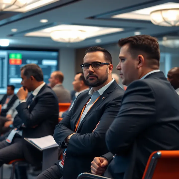 Collaborative Strategy Discussion at Forex Trading Seminar Group of traders exchanging ideas and discussing strategies in a seminar setting