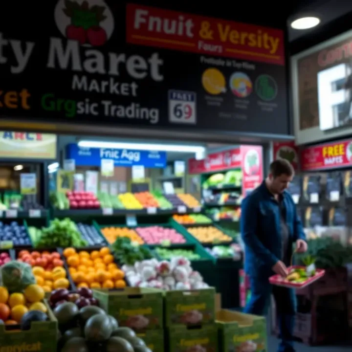 Fruit and vegetable market storefront in Kenilworth with fresh produce displayed