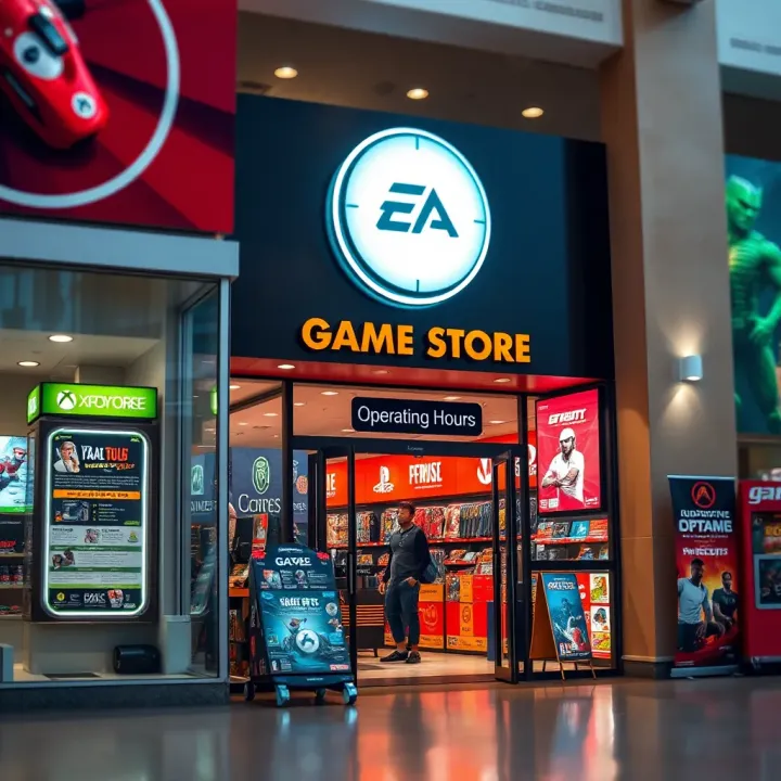 Exterior view of a game store in a South African shopping center during operating hours