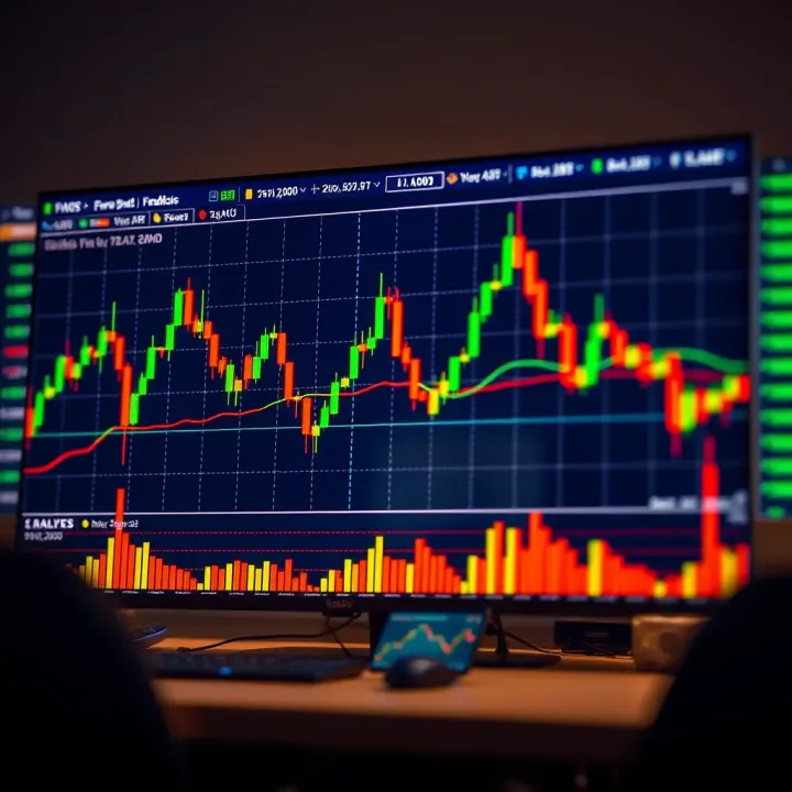 Chart displaying forex currency pairs against South African Rand in an educational setting