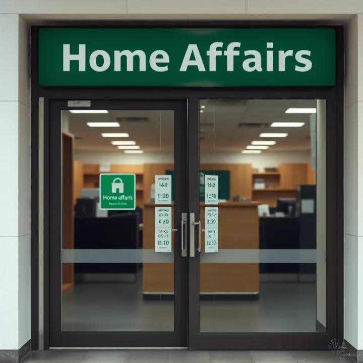 Home Affairs Alberton Office Operating Hours Entrance of Home Affairs office in Alberton with clear office hours displayed on the door