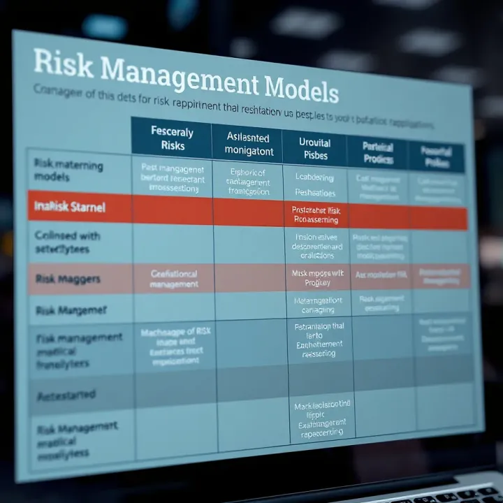 Comparison chart showing different risk management models with their features and practical applications