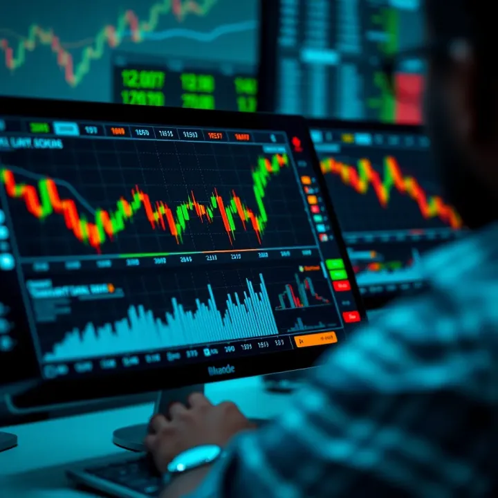 Digital interface displaying risk management tools and local market data for South African traders