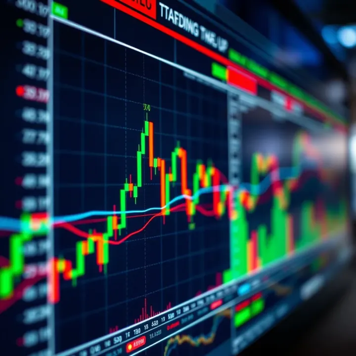 South African stock market chart with key technical indicators used for selecting stocks