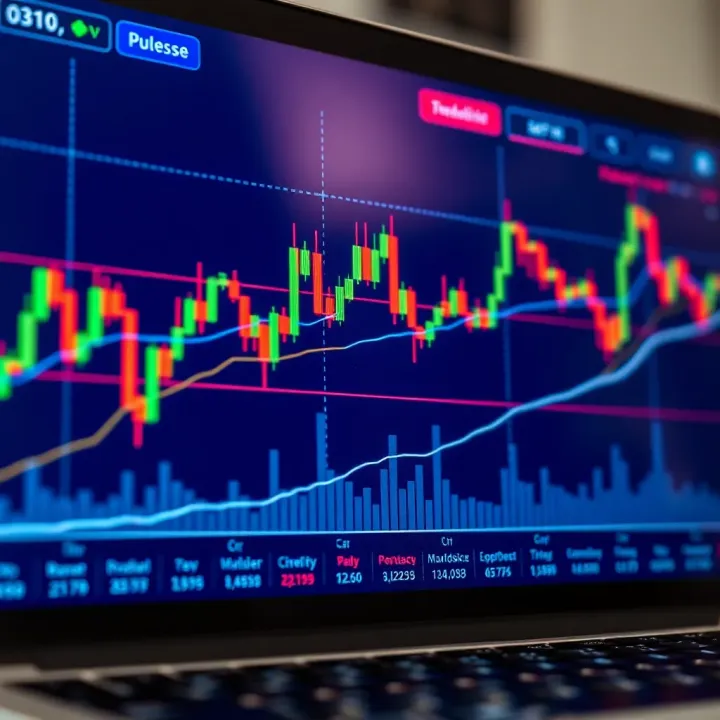 Forex trading chart displaying candlestick patterns and trendlines for technical analysis