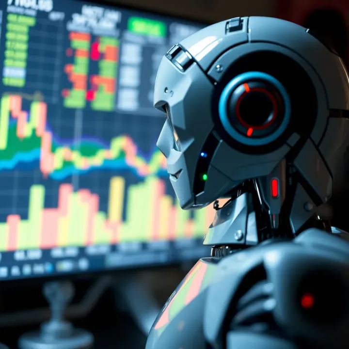 Graph illustrating automated forex trading robot analyzing currency market trends
