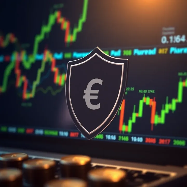 Illustration showing a shield protecting a digital currency symbol representing secure forex trading in South Africa