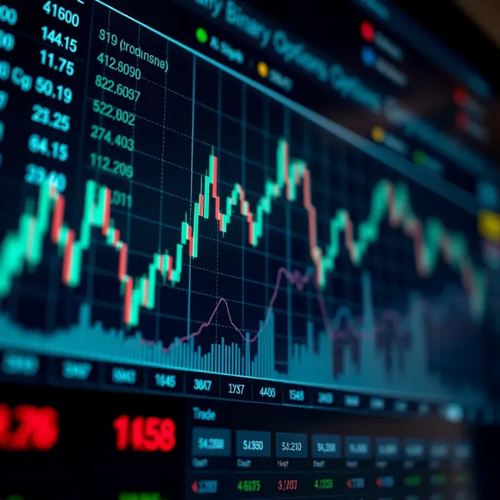 Graph showing the rise and fall of binary options trade outcomes