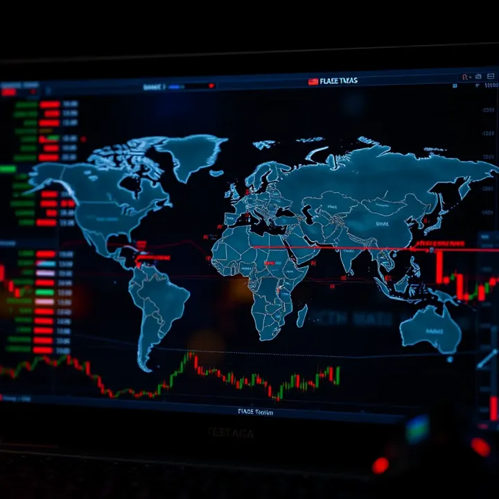 Global forex trading sessions world map showing market open hours across continents