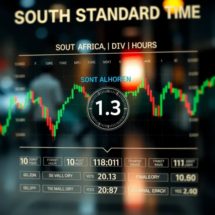 Chart illustrating South African Standard Time alignment with major forex trading sessions and market overlaps