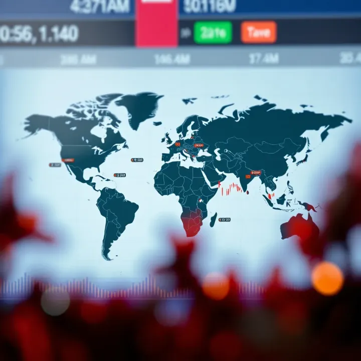 Forex Trading Sessions Aligned with South African Standard Time World map highlighting major forex trading sessions with South African Standard Time overlay