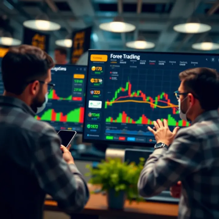 Social Trading Features Enhancing Collaboration on Forex Trading View Graphical representation of social trading features showing trader interactions and strategy sharing on Forex platform