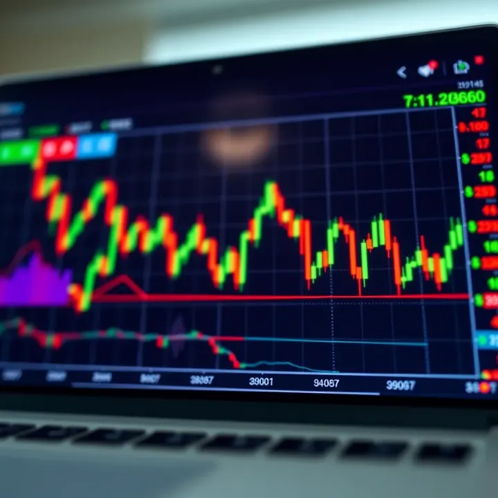 Graph showing trends and signals in binary options trading