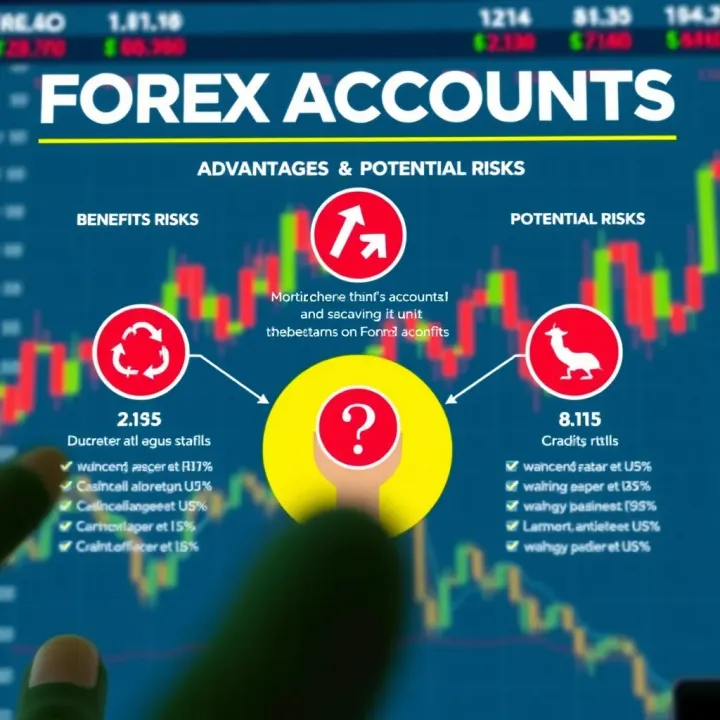 Graphic illustrating benefits and risks associated with forex trading accounts