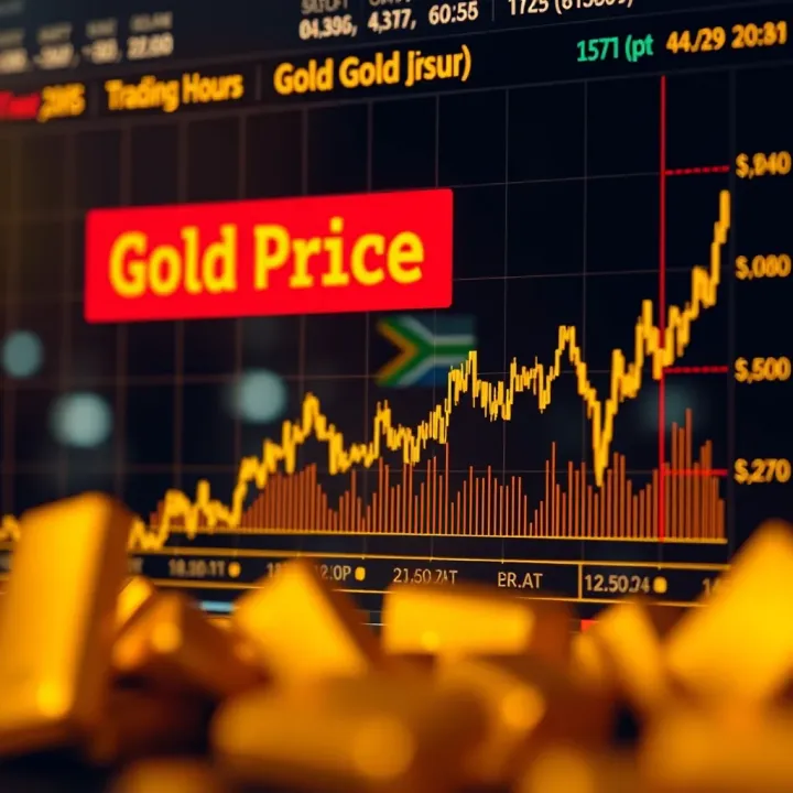 Gold Price Movements During South African Trading Sessions Graph illustrating gold price fluctuations during South African trading hours with market indicators