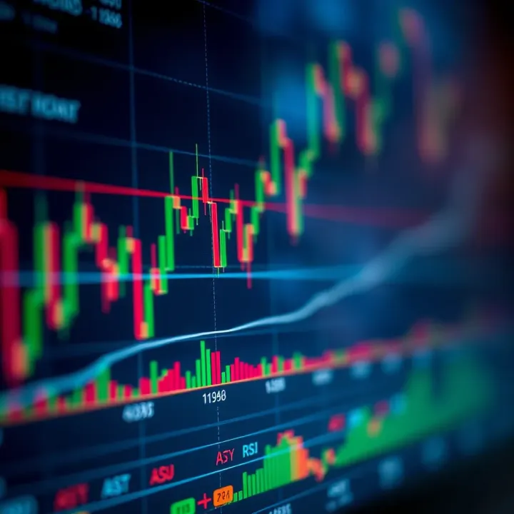 Common Technical Indicators Used in Binary Options Trend Analysis Graph showcasing common technical indicators like moving averages and RSI on a trading platform