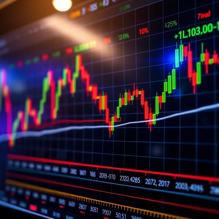 Analyzing Forex Market Trends and Trading Strategies Graph showing currency price fluctuations with indicators of key trading strategies and market trends
