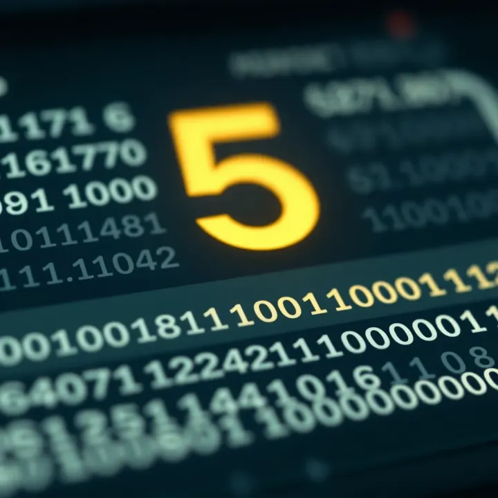 Converting Decimal Values to Binary Format Chart illustrating the conversion from a decimal system to a binary system with labeled bits