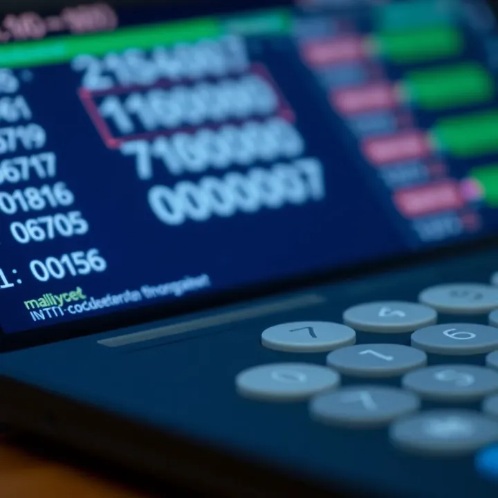 Illustration showing the conversion of a decimal number into a binary code using a calculator interface