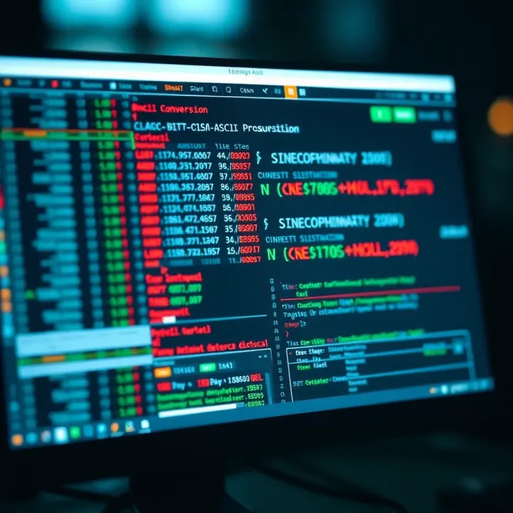 Interface of a Binary to ASCII Conversion Tool Computer screen displaying a binary to ASCII conversion tool interface