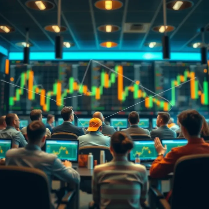 Connected Forex Learning Through Mentorship and Community Graphic showing a network of traders connected through online mentorship and community support