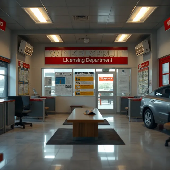Inside Winkelspruit Licensing Department: Reception and Visitor Information Reception area of licensing department with informational posters and waiting area